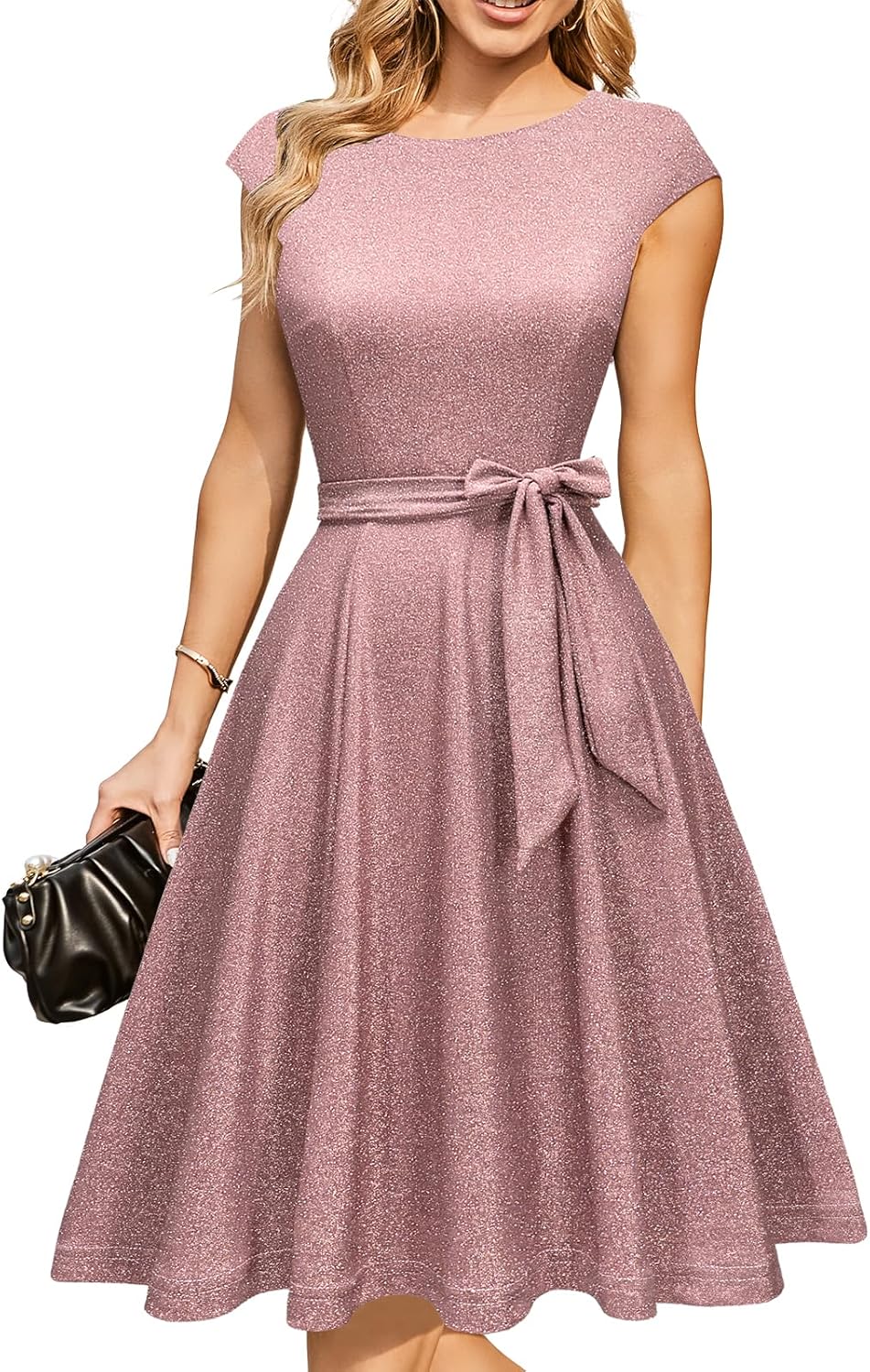 Vestidos de cóctel DRESSTELLS para mujer, vestidos de novia formales, vestidos de fiesta modestos para recepción en la iglesia en 2025-ES