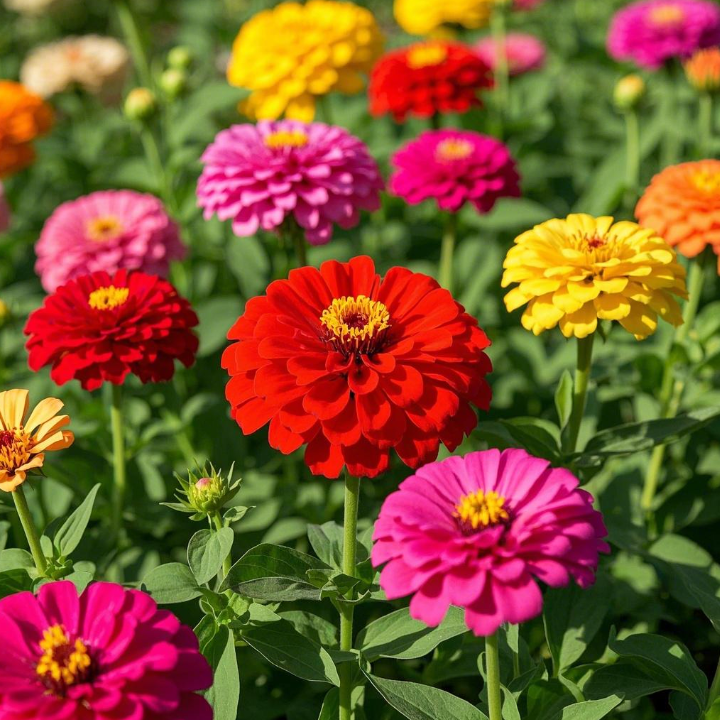 🌺 Semillas de zinnia doble en colores surtidos-ES