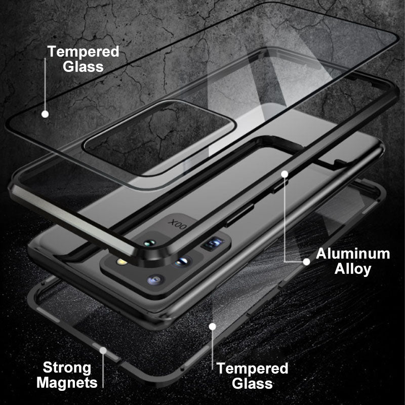 💥Dvipusis grūdinto stiklo magnetinis dėklas, skirtas „Samsung S23-S25“ serijos telefonams-LT
