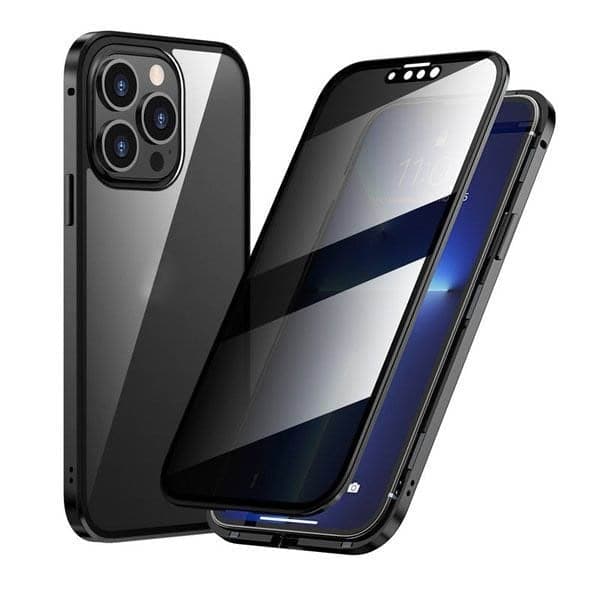 Funda magnética para iPhone con cristal antirreflejos y metal.-ES