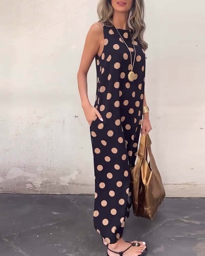 Vestido largo sin mangas con abertura-ES