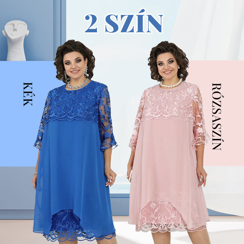 Vestido midi de encaje suelto para mujer-ES