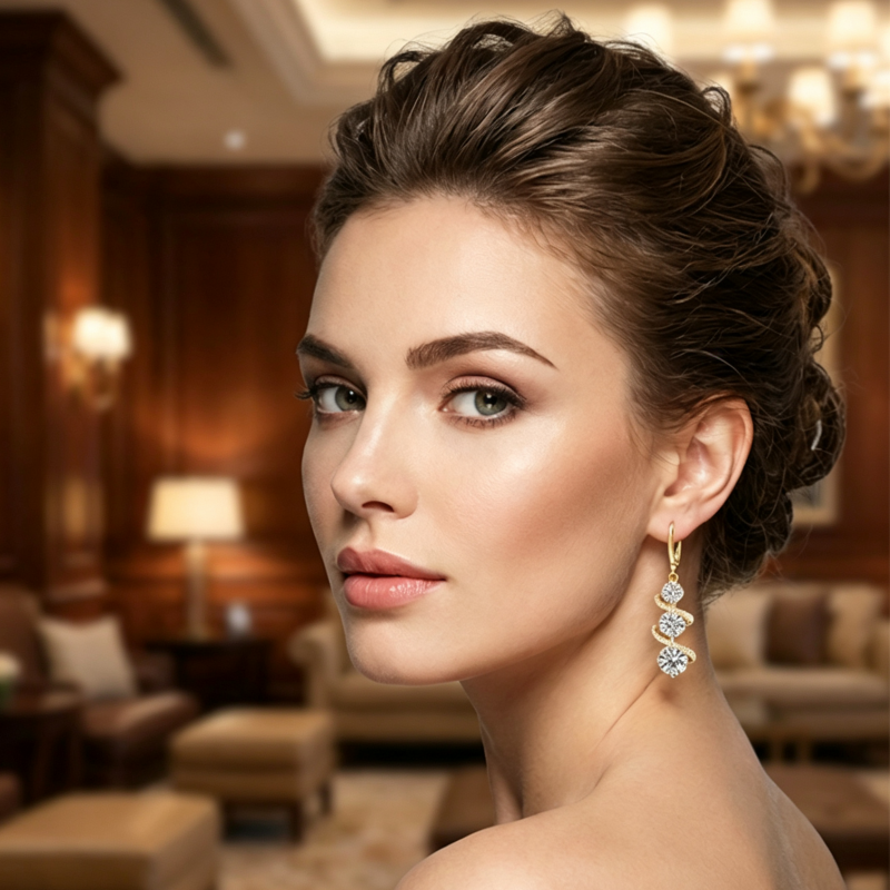 💎👗 Asimetrične spiralne i viseće naušnice ✨-HR