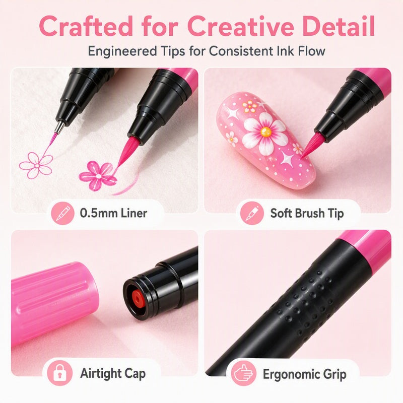 💅 VRIJEME OGRANIČENO 50% POPUSTA! 💥 Set od 24 šarene olovke za nokte s dvostrukim vrhom – kreativne, salonske kvalitete, jednostavne za napraviti sami ✨-HR