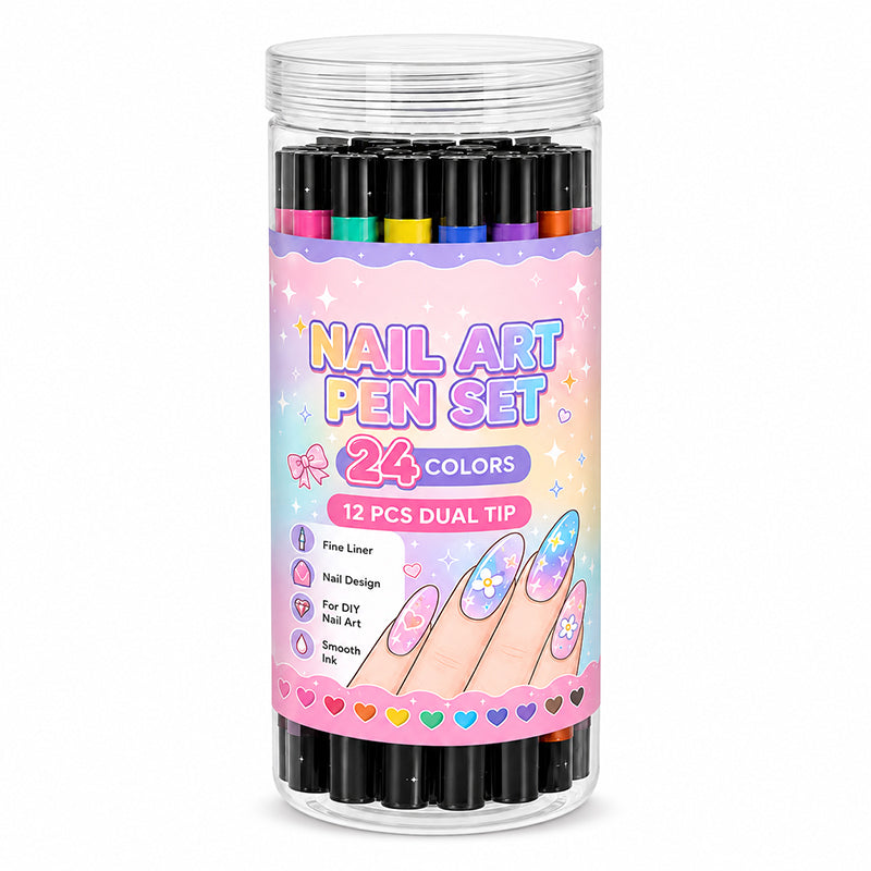 💅 VRIJEME OGRANIČENO 50% POPUSTA! 💥 Set od 24 šarene olovke za nokte s dvostrukim vrhom – kreativne, salonske kvalitete, jednostavne za napraviti sami ✨-HR