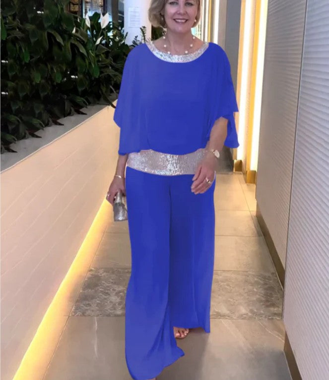 Elegantni dvodijelni Colorblock set sa šljokicama-HR