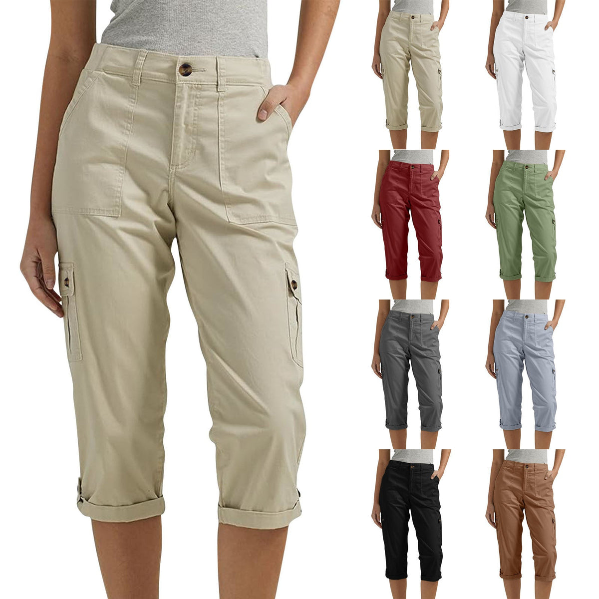 🔥Oferta especial🔥Shorts casuales multibolsillos de alta elasticidad para mujer-ES
