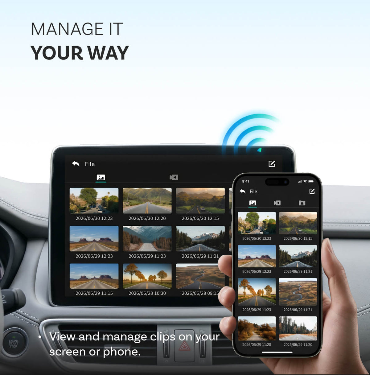 „OttoSafe Cam 3-in-1“ dviguba vaizdo registratorius ir belaidis „CarPlay“ adapteris-LT