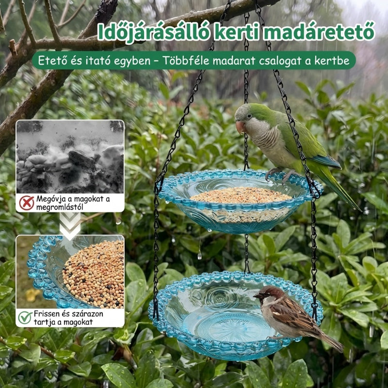 🐦Vintažinė pakabinama paukščių lesyklėlė ir vonia-LT