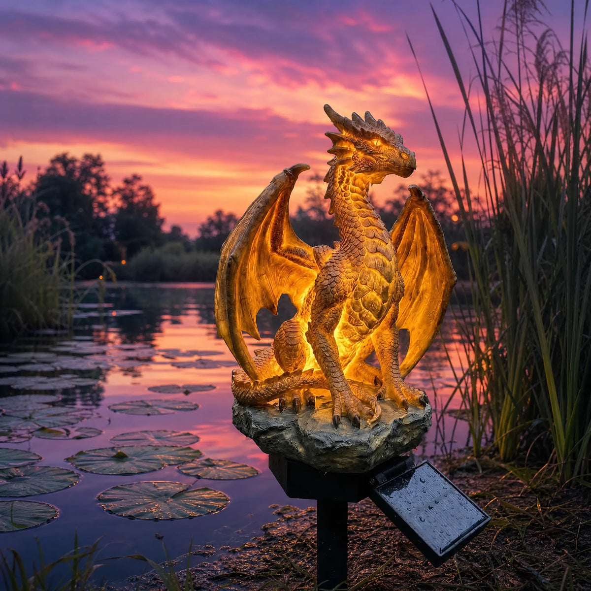 „Dragon Legacy“ „Golden Ember Edition“ saulės energijos sodo šviestuvas-LT