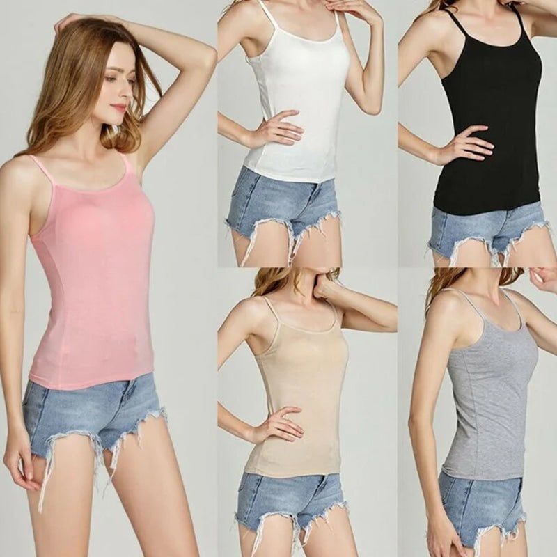 🔥Oferta especial - 49% de descuento 🔥 Camiseta de tirantes con sujetador incorporado-ES