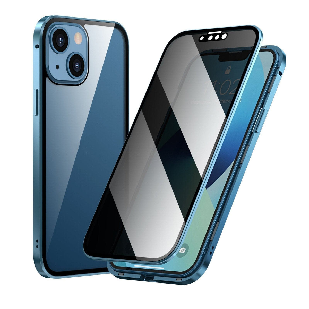 Funda magnética para iPhone con cristal antirreflejos y metal.-ES