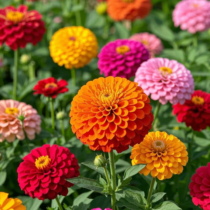 🌺 Semillas de zinnia doble en colores surtidos-ES