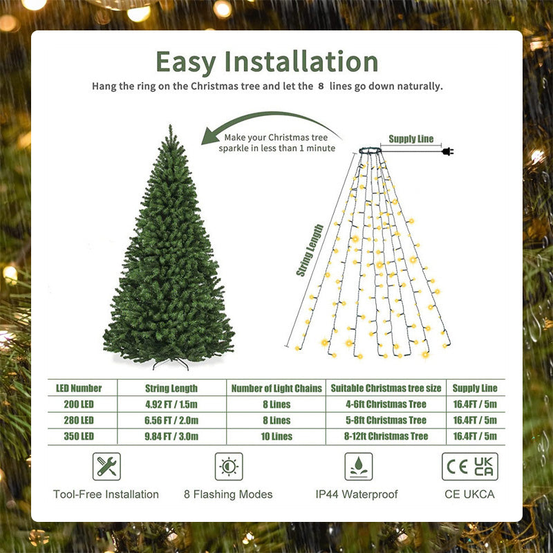 🎄 LED lučka za božično drevo v obliki petkrake zvezde 🎄-SI