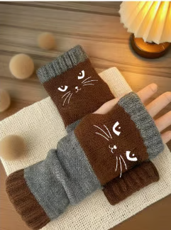 🐱 Χαριτωμένα γυναικεία πλεκτά γάντια για γάτες🧤🧶-GR