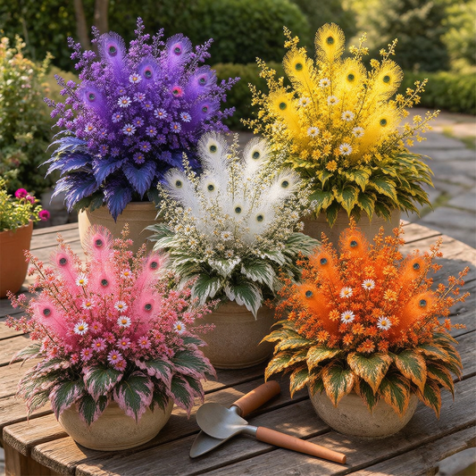 🔥 Ahorra un 50% 🦚 Bulbos de Hosta 'Peacock Flame': plantas exuberantes que aman la sombra para tu jardín y hogar.-ES