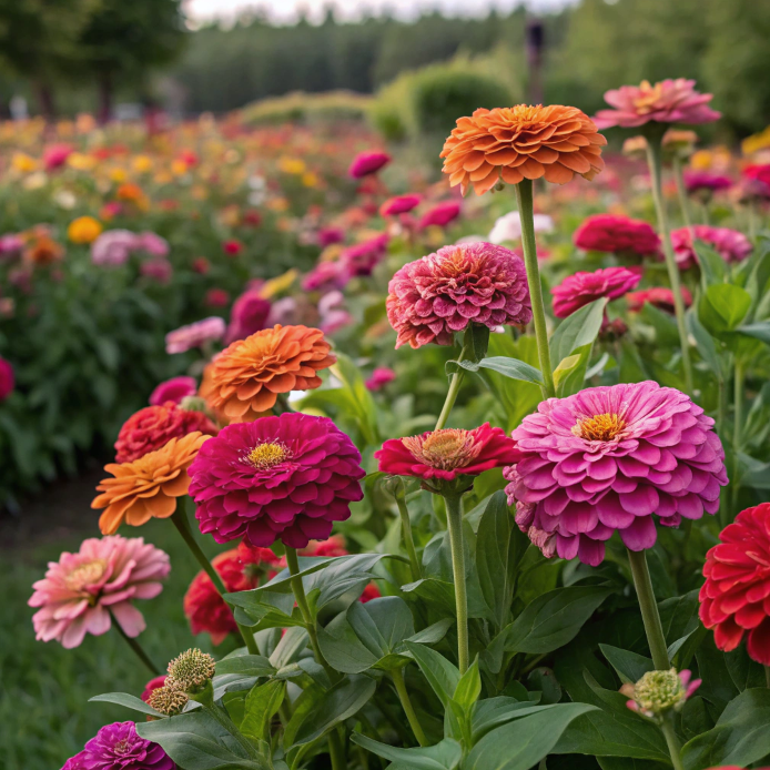 🌺 Semillas de zinnia doble en colores surtidos-ES