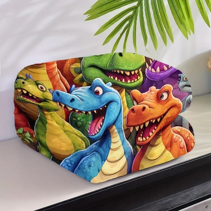 🎄¡Oferta de Navidad! - 49% de descuento🎅 Manta suave y divertida con dinosaurios sonrientes y adorables, estampado digital HD en franela.-ES