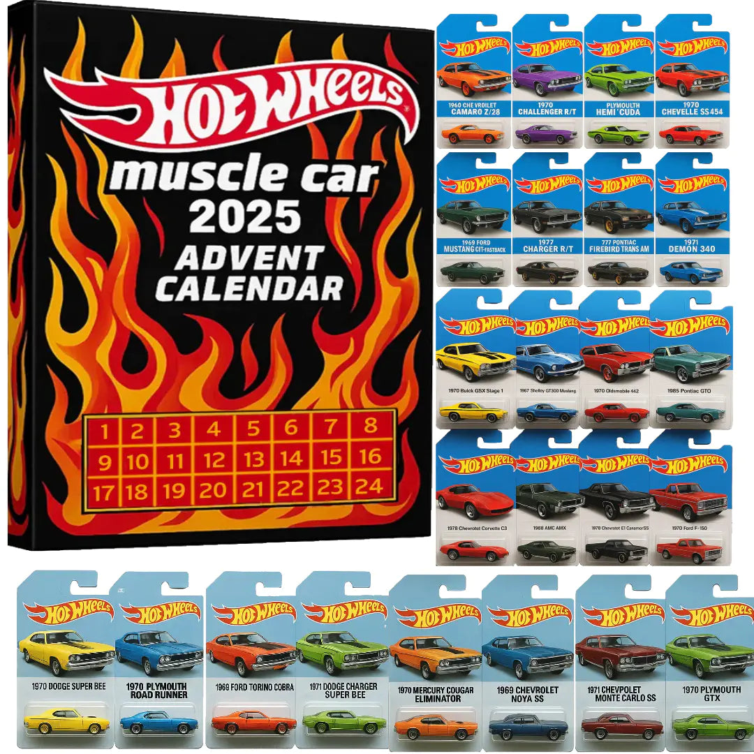 🔥Καυτές Προσφορές - 50% ΕΚΠΤΩΣΗ🔥 - 🚗Ημερολόγιο Advent με το Παιχνίδι Αυτοκίνητο Hot Wheels Muscle - 24 ΗΜΕΡΕΣ 2025🎄-GR
