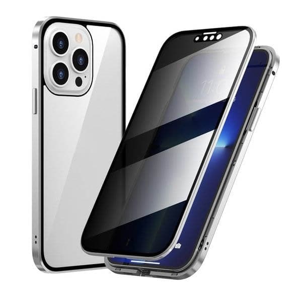 Funda magnética para iPhone con cristal antirreflejos y metal.-ES