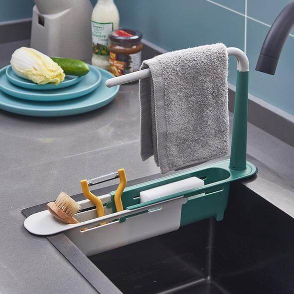 【💦Mantiene tu cocina limpia】✨Escurridor telescópico para fregadero actualizado-ES