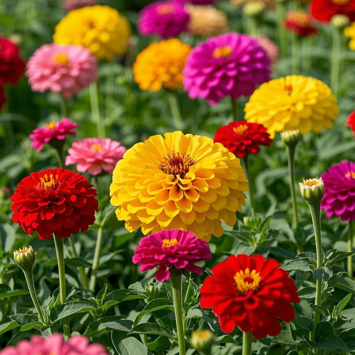 🌺 Semillas de zinnia doble en colores surtidos-ES
