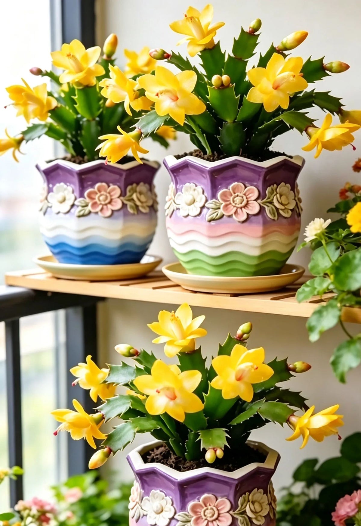 🦀 Bulbos de Schlumbergera de colores variados: flores de fácil cuidado en todos los tonos, incluso en invierno ❄️🌈-ES