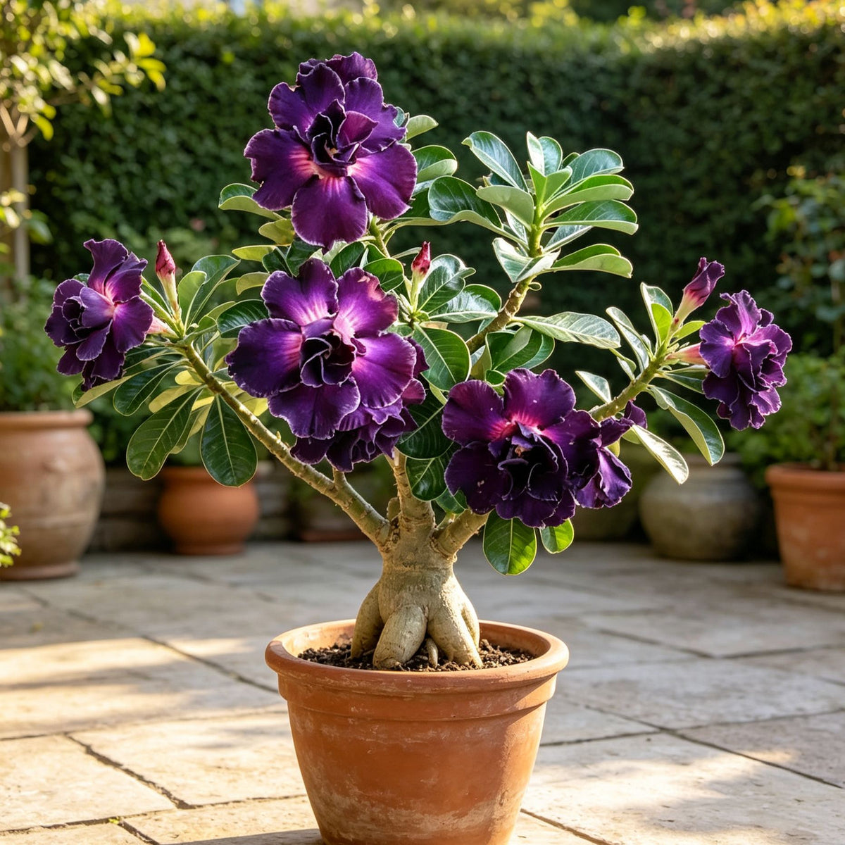 Bulbos de rosa del desierto dobles, raros y multicolores: fáciles de cultivar en jardines domésticos.-ES