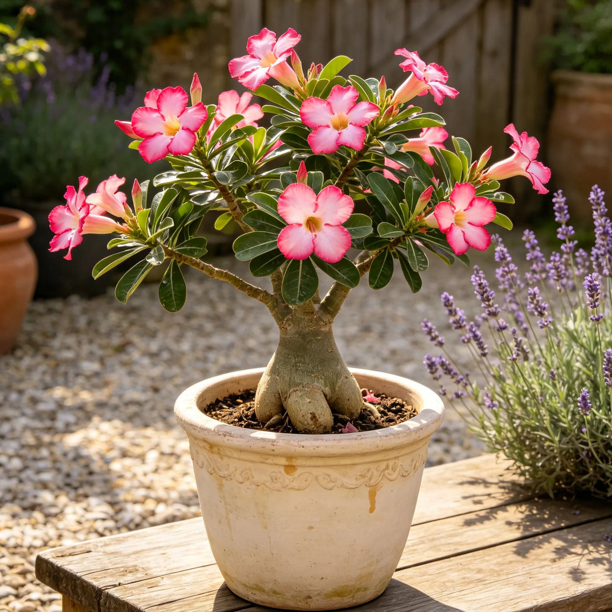 Bulbos de rosa del desierto dobles, raros y multicolores: fáciles de cultivar en jardines domésticos.-ES