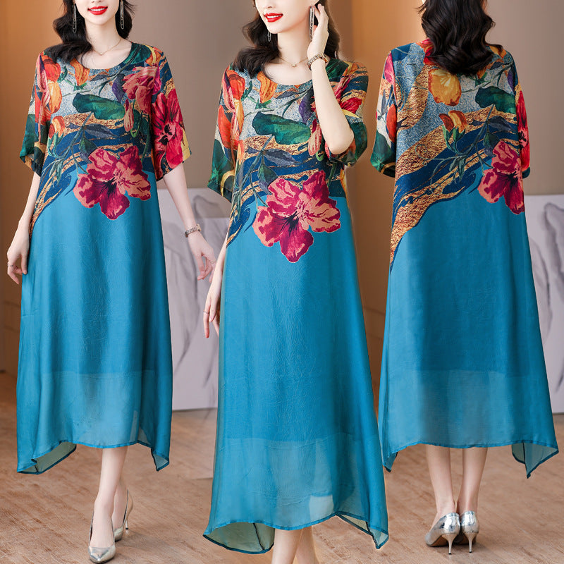 👗Elegantiškos gėlėtos suknelės moterims dideliais dydžiais-LT