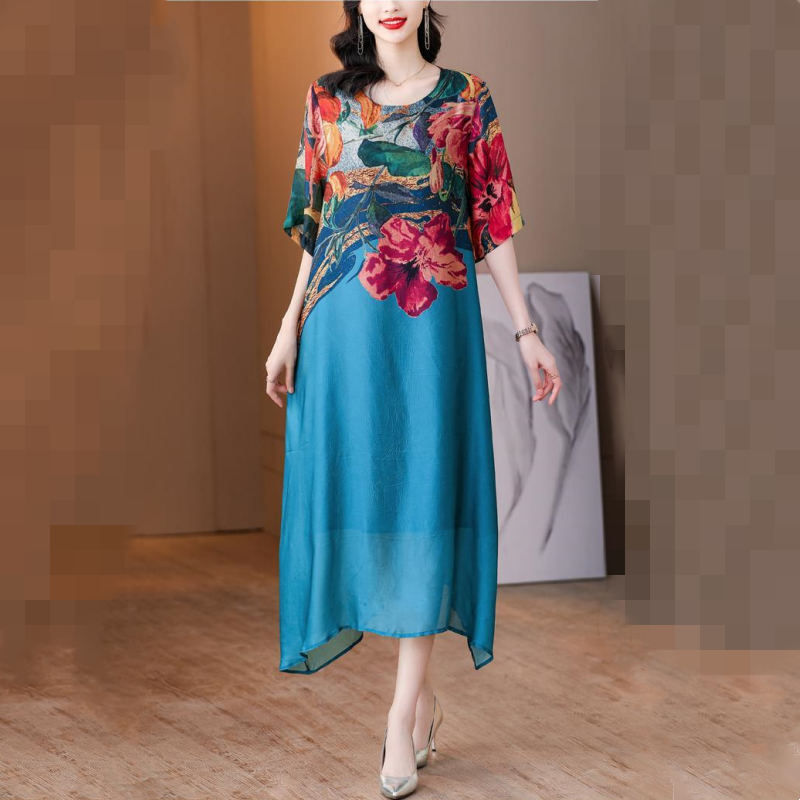 👗Elegantiškos gėlėtos suknelės moterims dideliais dydžiais-LT