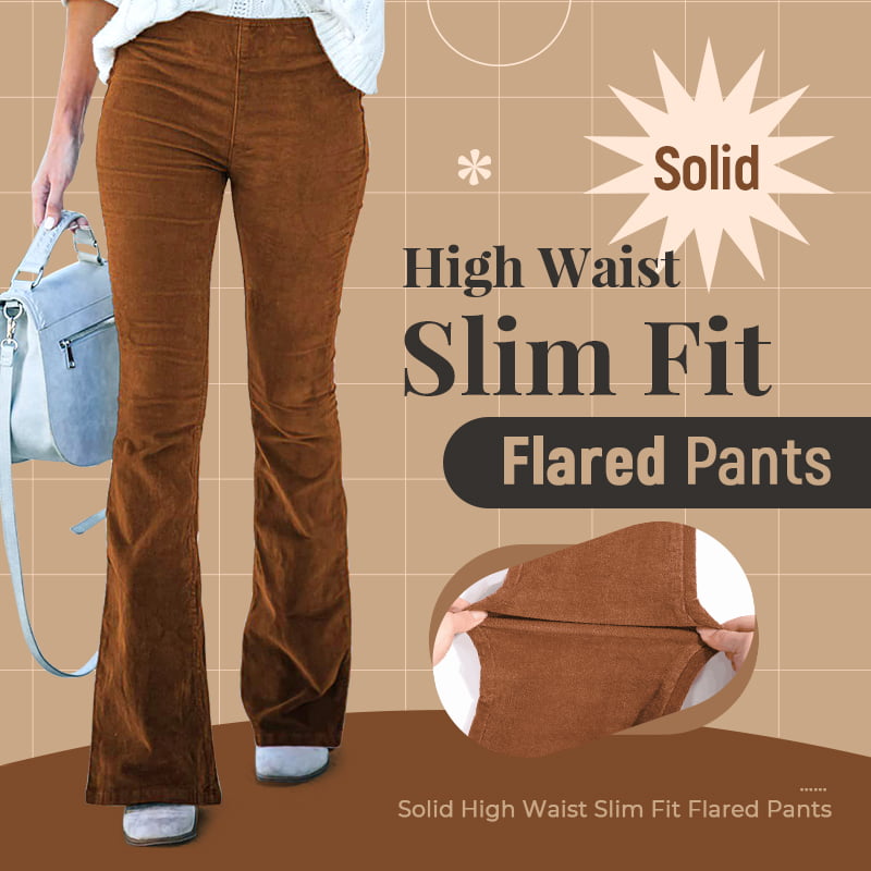 Pantalón de talle alto de pana ultrafina con cintura elástica-ES