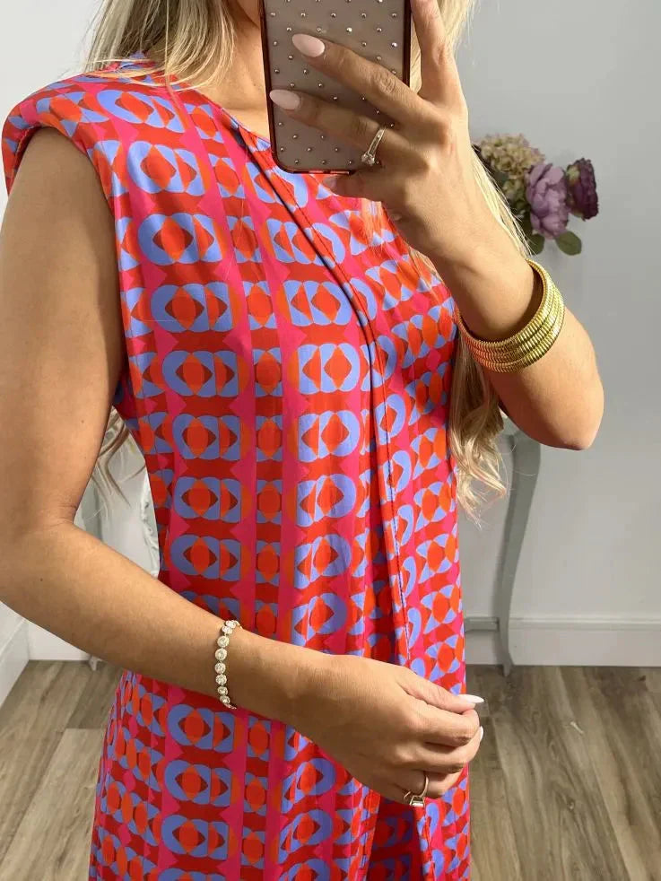 💐 Traje cómodo con estampado abstracto para mujer.-ES