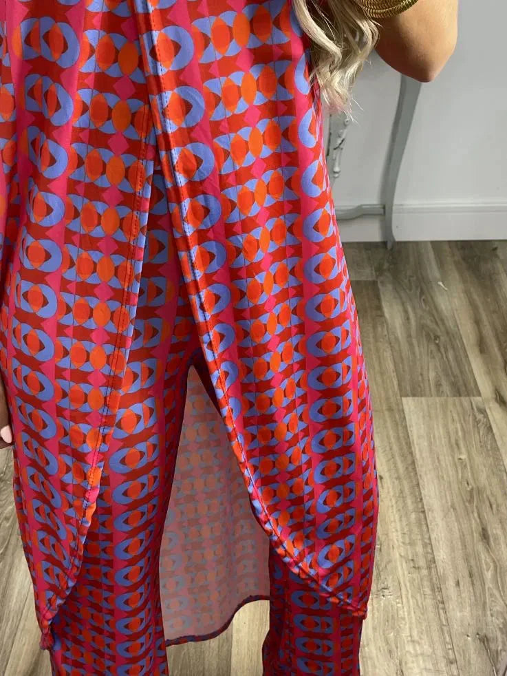 💐 Traje cómodo con estampado abstracto para mujer.-ES