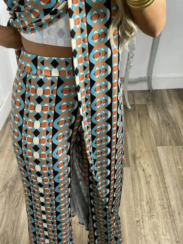 💐 Traje cómodo con estampado abstracto para mujer.-ES