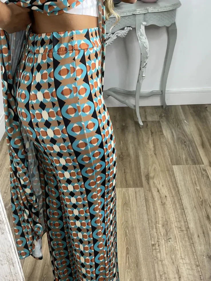 💐 Traje cómodo con estampado abstracto para mujer.-ES