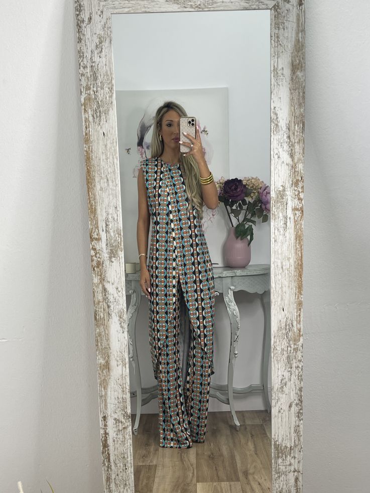 💐 Traje cómodo con estampado abstracto para mujer.-ES
