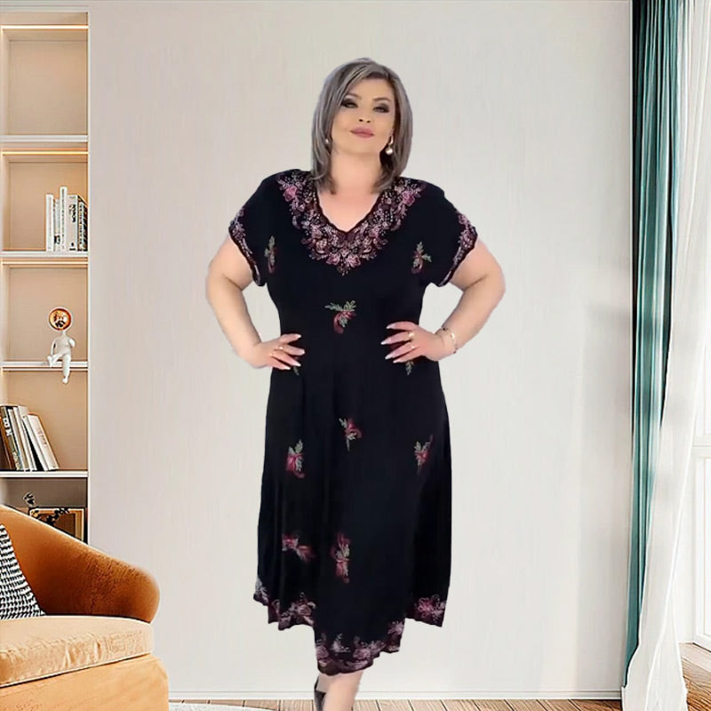 🌺 Moteriška suknelė su V formos iškirpte-LT