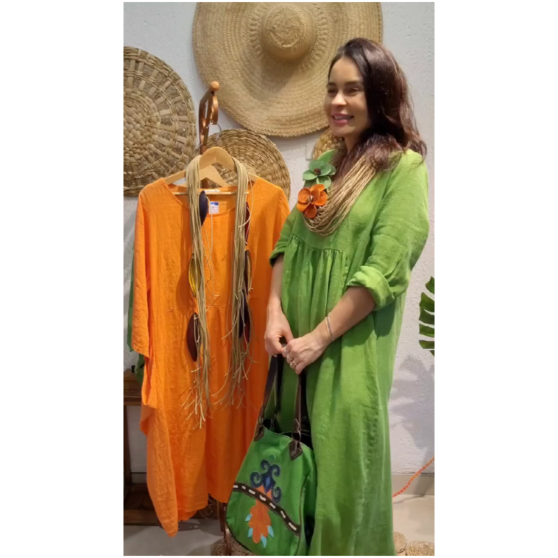 💖Ograničeno sniženje od 20%💖Ženska ležerna lanena boho haljina dugih rukava-HR