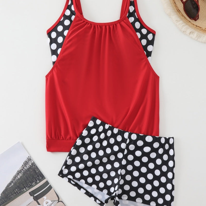 Traje de baño de dos piezas de lunares para mujer ✨-ES