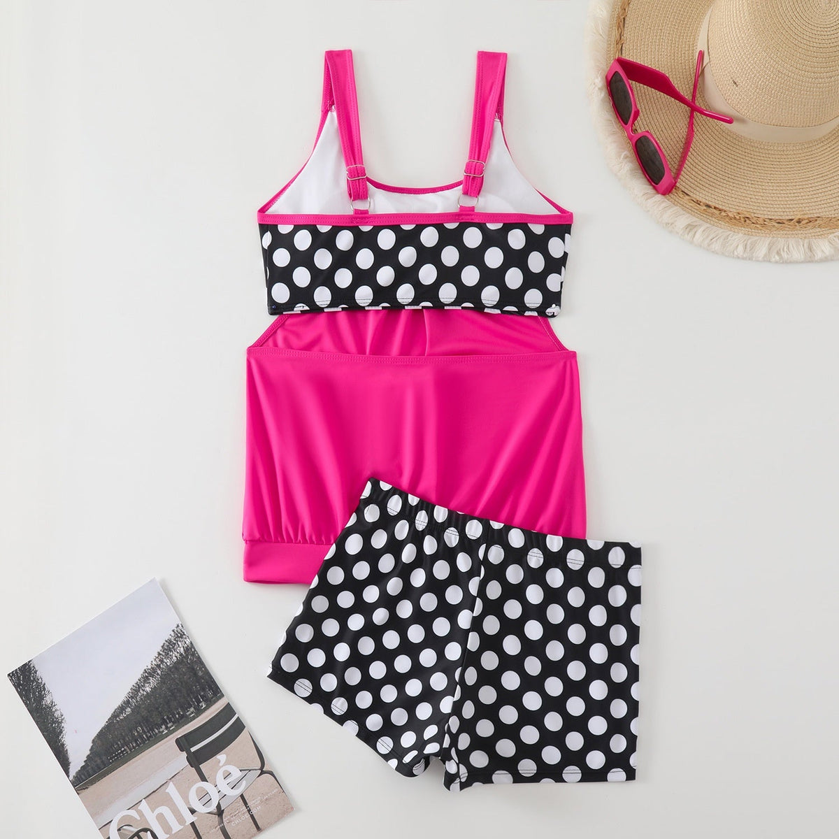 Traje de baño de dos piezas de lunares para mujer ✨-ES