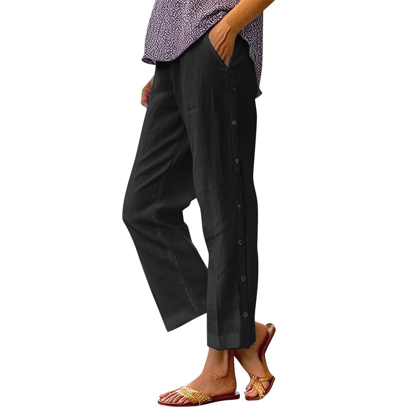 👖Μονόχρωμο casual παντελόνι-GR