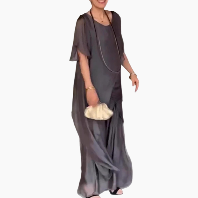 🛍️✨Conjunto de mujer compuesto por blusa irregular y pantalón ligero-ES