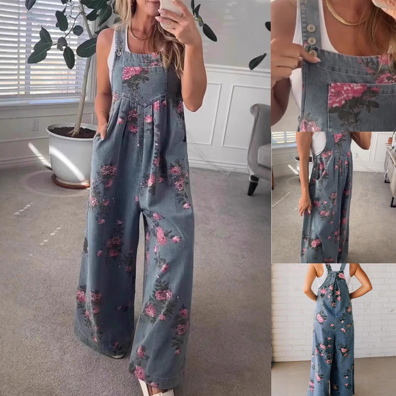 💗Especial Verano✨Mono vaquero casual de mujer con estampado-ES