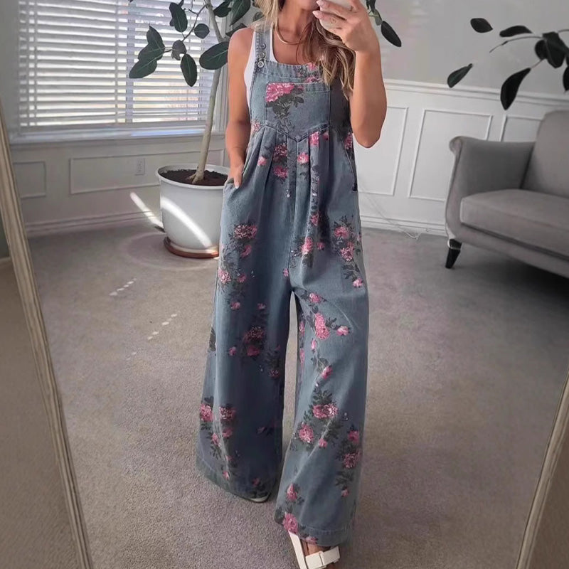 💗Especial Verano✨Mono vaquero casual de mujer con estampado-ES