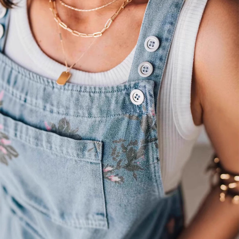 💗Especial Verano✨Mono vaquero casual de mujer con estampado-ES