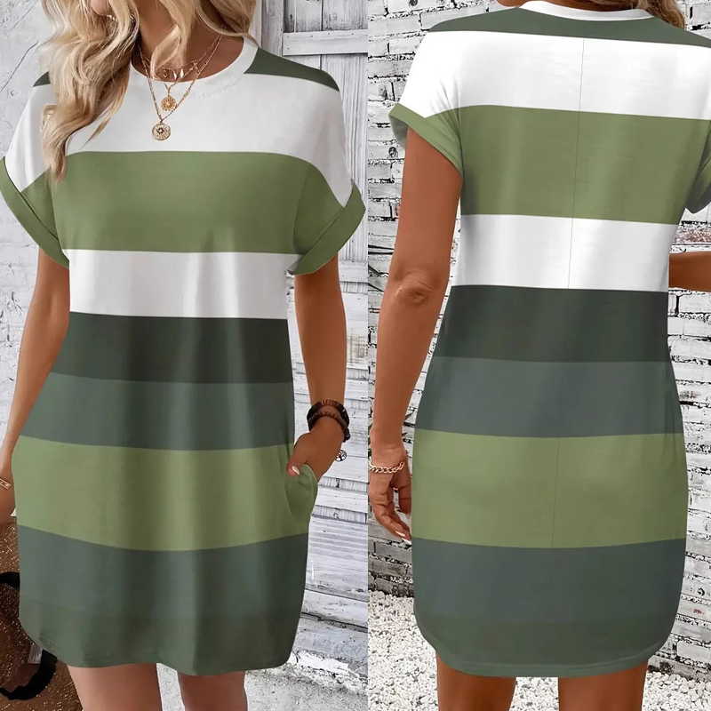 👗Vestido casual de mujer con escote redondo-ES