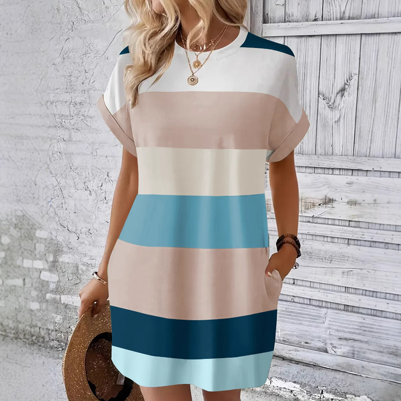 👗Vestido casual de mujer con escote redondo-ES