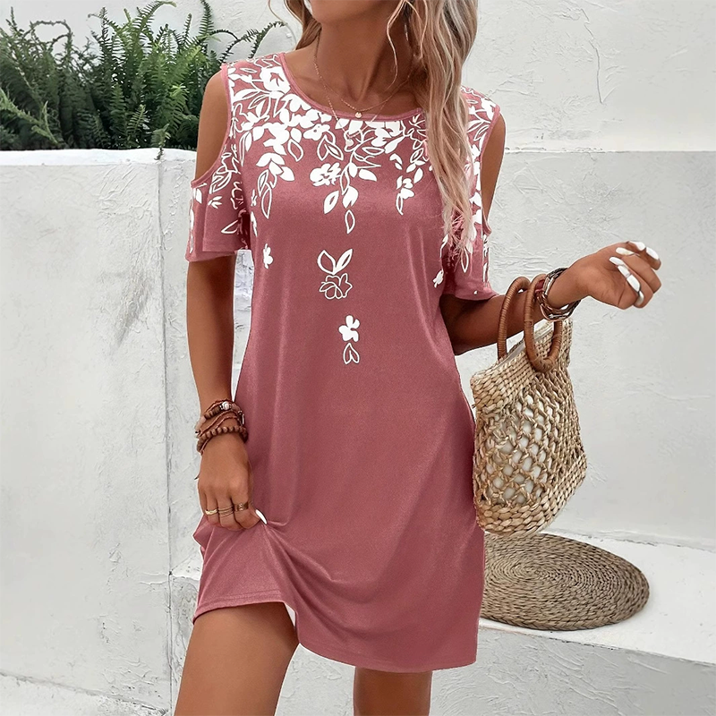 🌼【S-2XL】Midi haljina s cvjetnim printom i izrezanim rukavima-HR