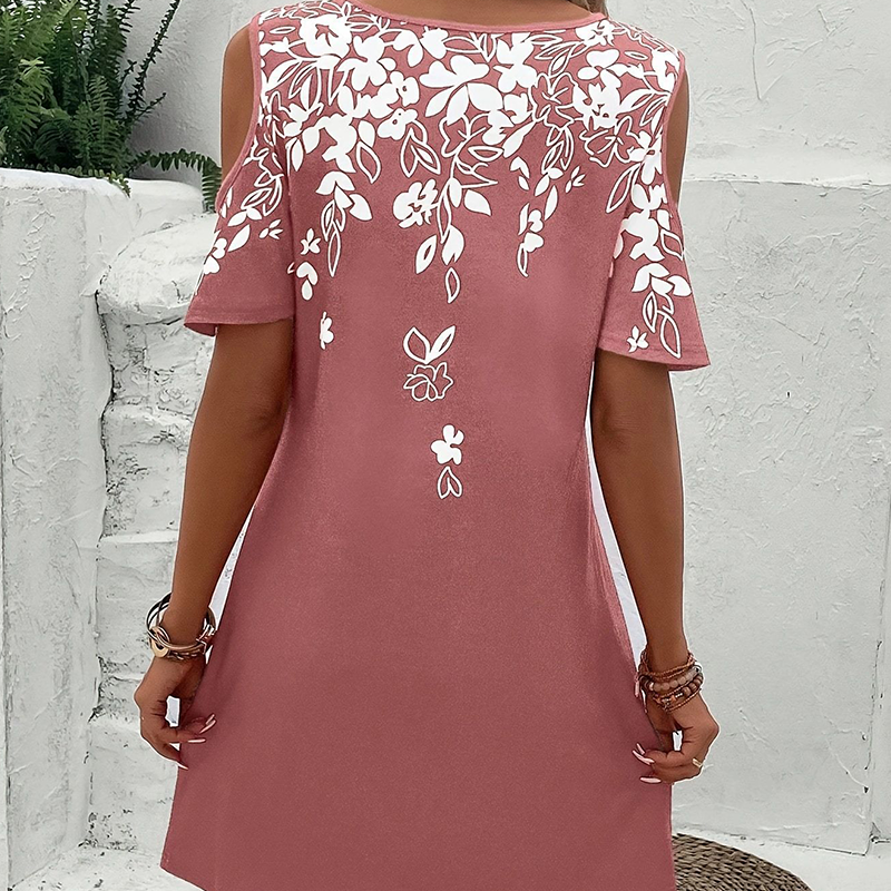 🌼【S-2XL】Midi haljina s cvjetnim printom i izrezanim rukavima-HR
